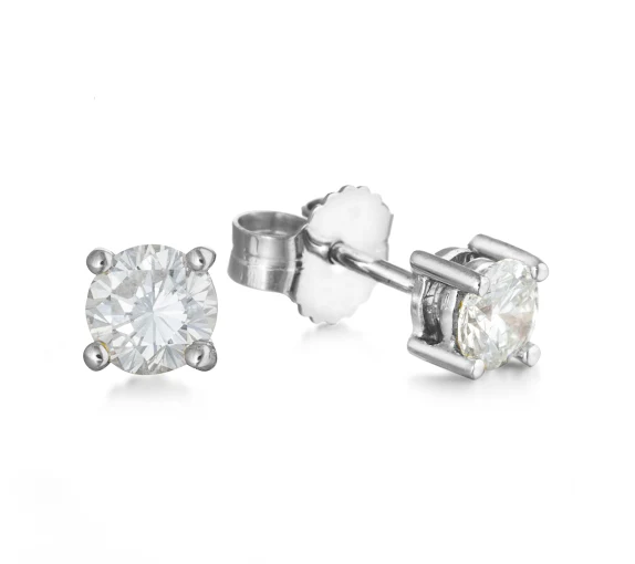 pendientes de plata y diamantes